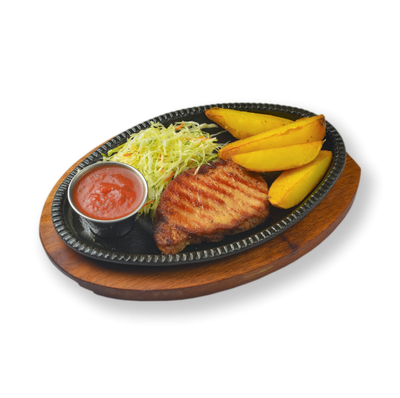 СТЕЙК-МЕНЮ ЗІ СВИНИНИ З КАРТОПЛЕЮ ПО-СЕЛЯНСЬКИ